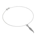 Fein Sterlingsilber Belcher Fußkette mit Feder Anhänger - 25,5 cm