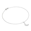 Fein Sterlingsilber Belcher Fußkette mit Mond Kontur - 25,5 cm
