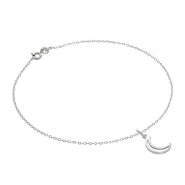 Fein Sterlingsilber Belcher Fußkette mit Mond Kontur - 25,5 cm
