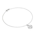 Fein Sterlingsilber Belcher Fußkette mit Kompass Anhänger - 25,5 cm