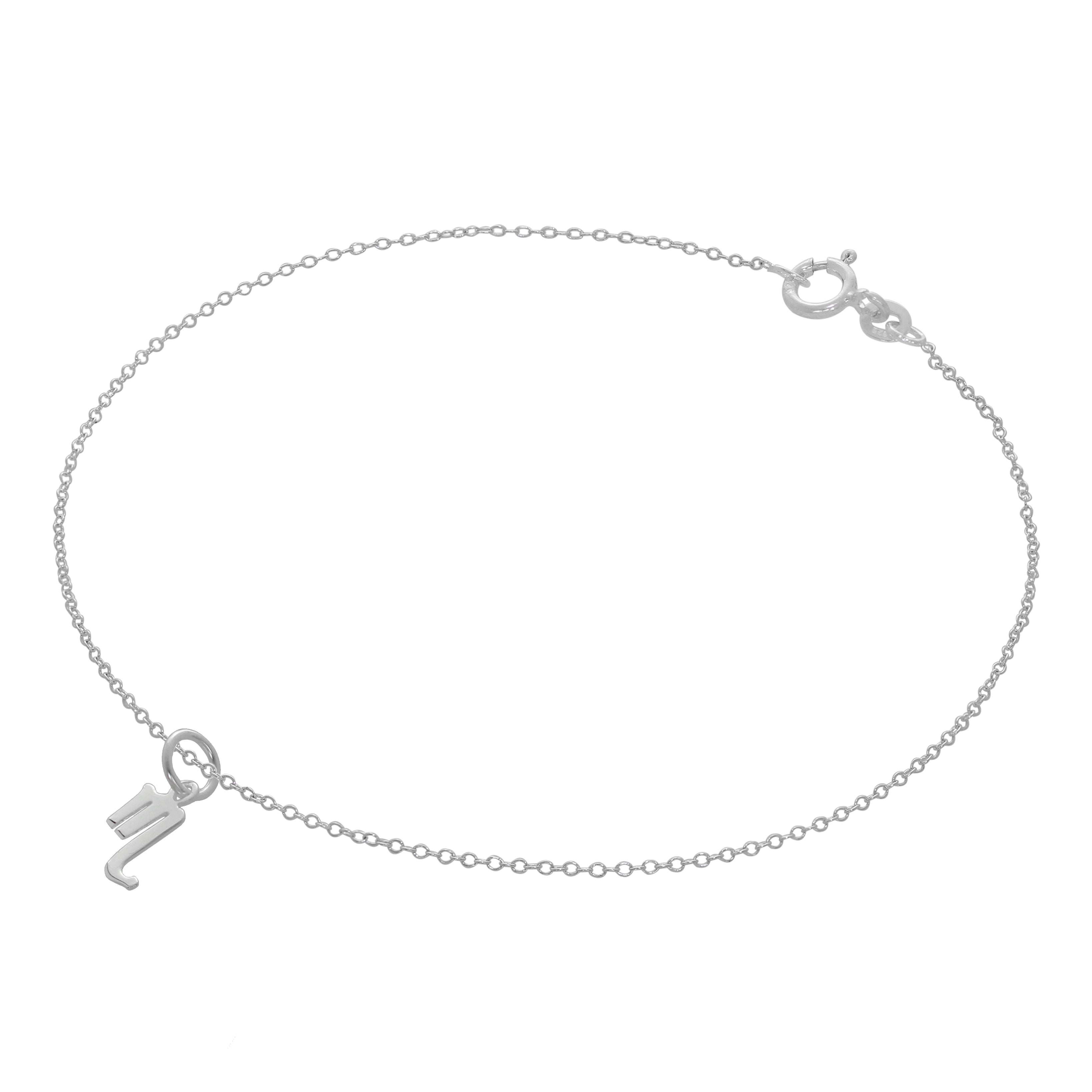 Feine Sterlingsilber Belcher Fußfessel mit Sternzeichen Symbolen - 10 Inches