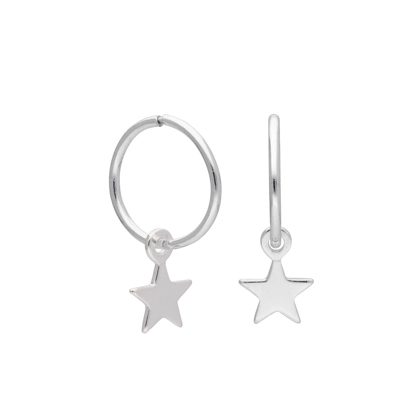 Sterling Silber kleine Sternchen 10 - 22 mm Creolen