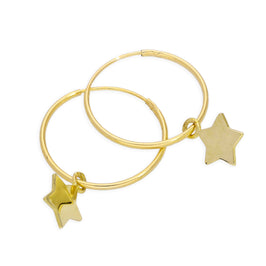 9 Karat Gold 10 mm Anhänger Creolen Stern Ohrringe