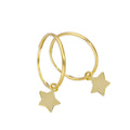 9 Karat Gold 13 mm Anhänger Creolen Stern Ohrringe