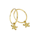 9 Karat Gold 13 mm Anhänger Creolen CZ Stern Ohrringe