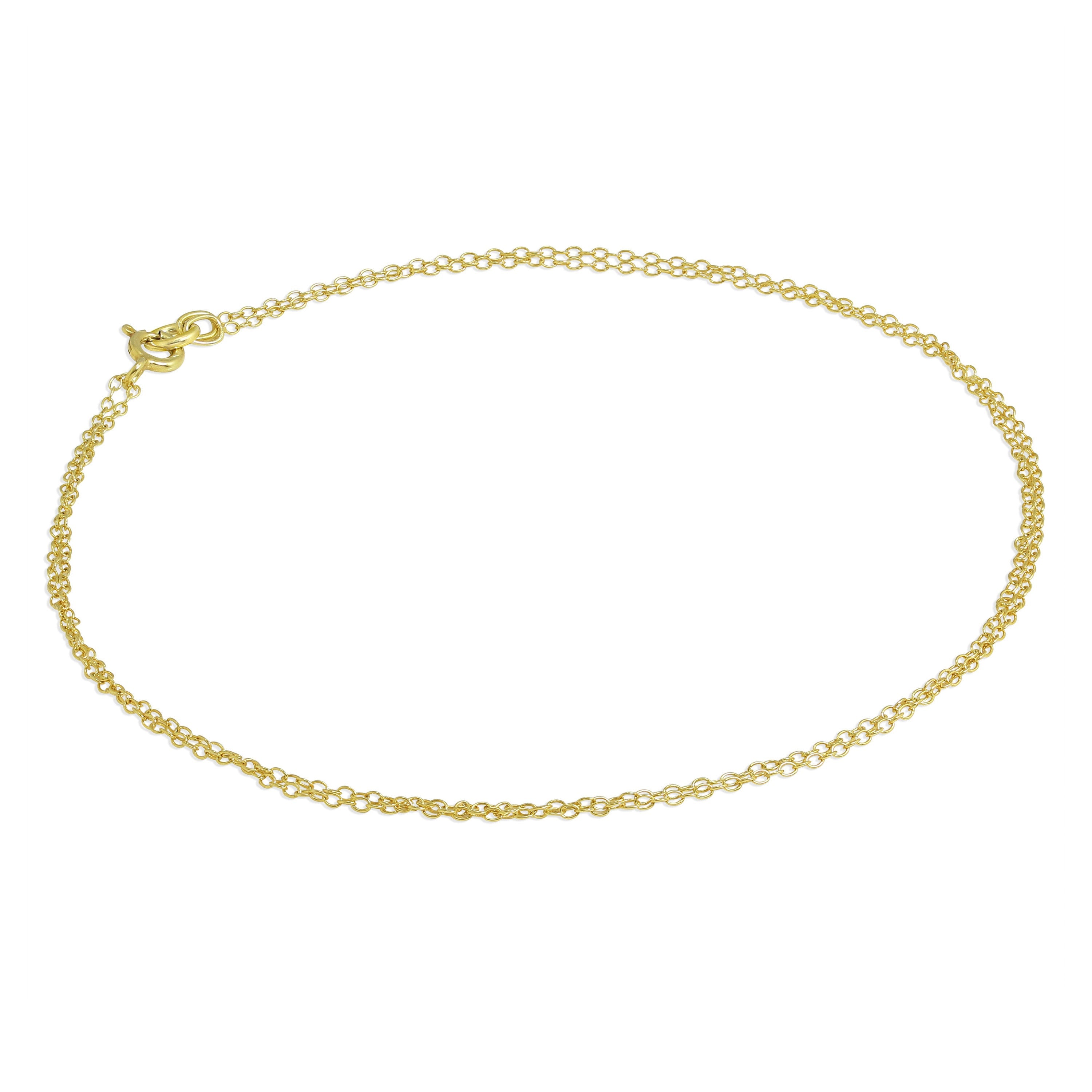 Vergoldet Sterlingsilber Belcher Doppelkette Fußkette - 25,5 cm