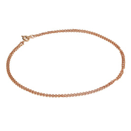 Rosévergoldet Sterlingsilber 1 mm Kabel Doppelkette Fußkette - 25,5 cm