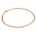 Rosévergoldet Sterlingsilber 2 mm Kantenhöhe Gerundet Figaro Doppelkette Fußkette - 25,5 cm