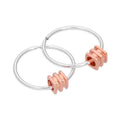 Roségold-beschichtetes Sterlingsilber 4 mm quadratische Perlen 14–22 mm Sleeper-Creolen