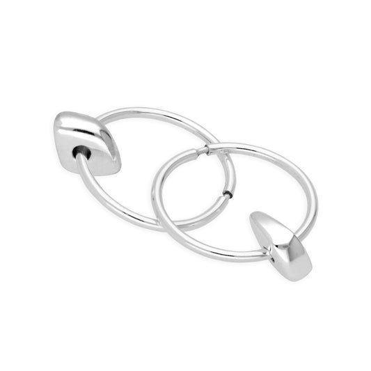 Sleeper-Creolen aus Sterlingsilber mit dünnen Nugget-Perlen, 12–22 mm
