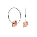 Roségold plattierte Sterlingsilber dünne Nugget Perlen 12 - 22 mm Sleeper Creolen
