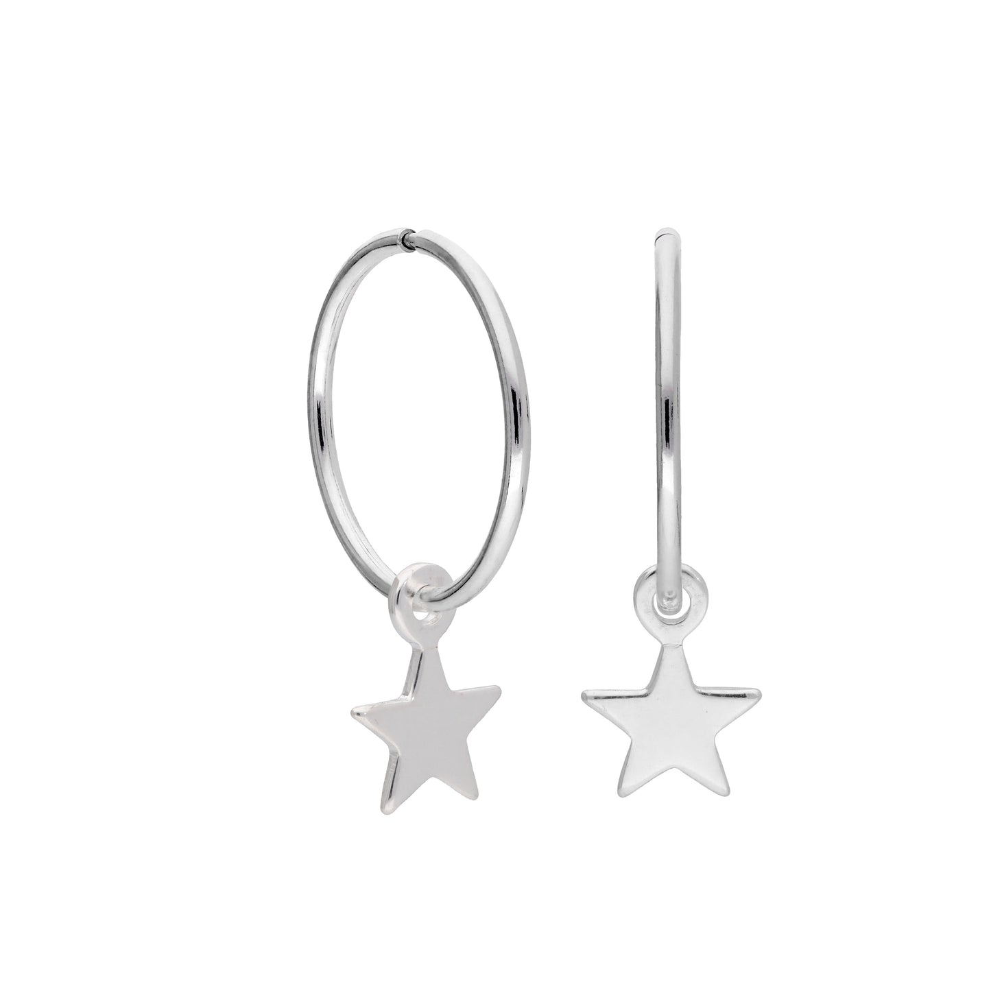 Sterling Silber kleine Sternchen 10 - 22 mm Creolen