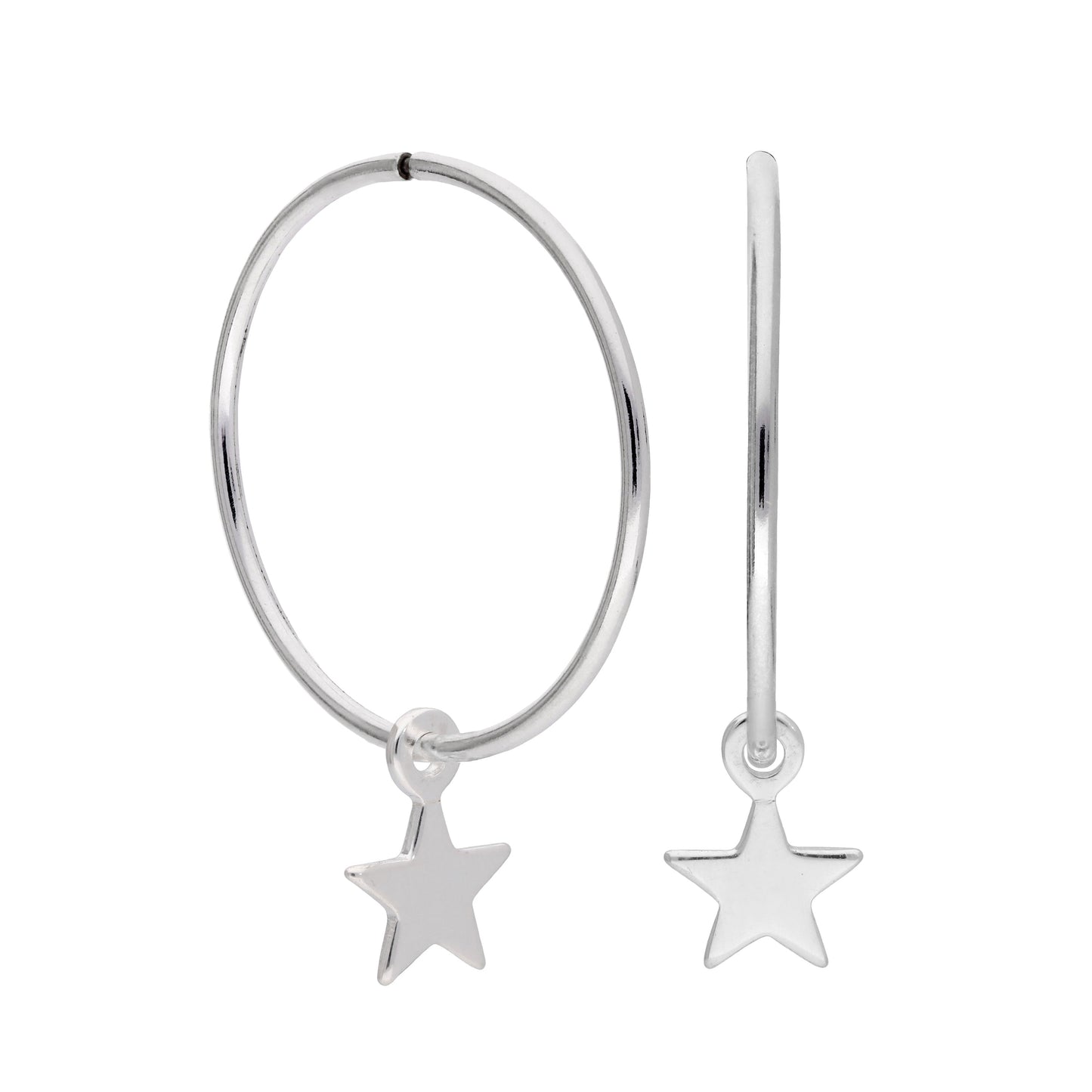 Sterling Silber kleine Sternchen 10 - 22 mm Creolen