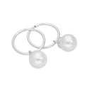 Schlafcreolen aus Sterlingsilber mit Perle, 12 - 22 mm