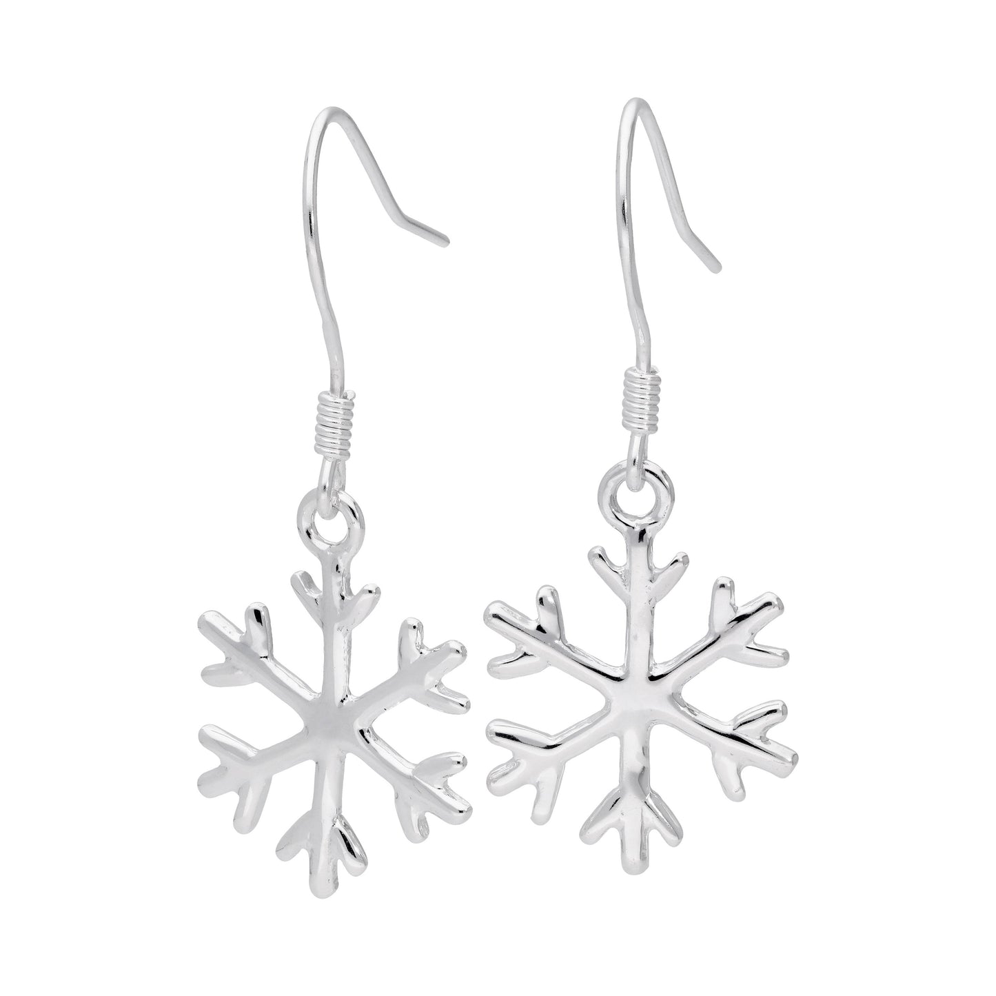 Sterlingsilber Winter Schneeflocke Ohrring Draht Ohrringe