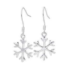 Sterlingsilber Winter Schneeflocke Ohrring Draht Ohrringe