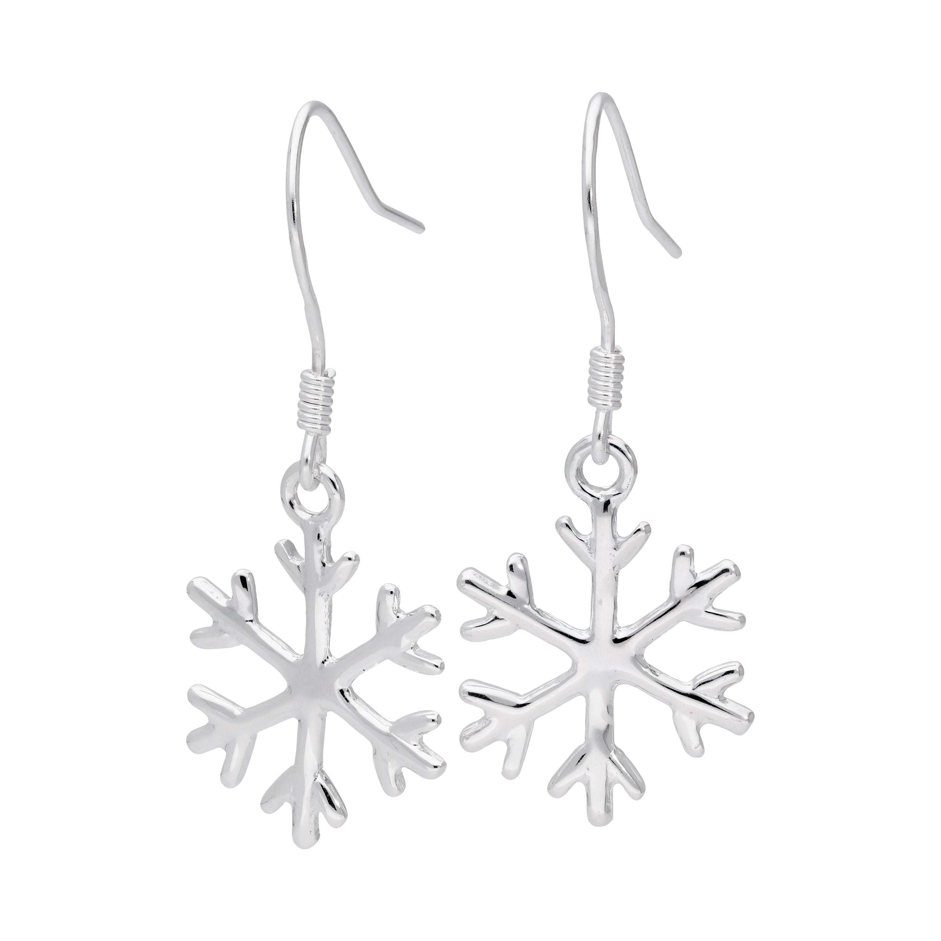 Sterlingsilber Winter Schneeflocke Ohrring Draht Ohrringe