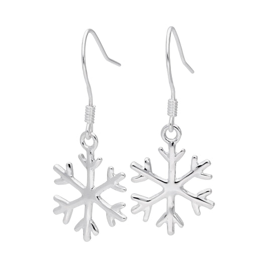 Sterlingsilber Winter Schneeflocke Ohrring Draht Ohrringe