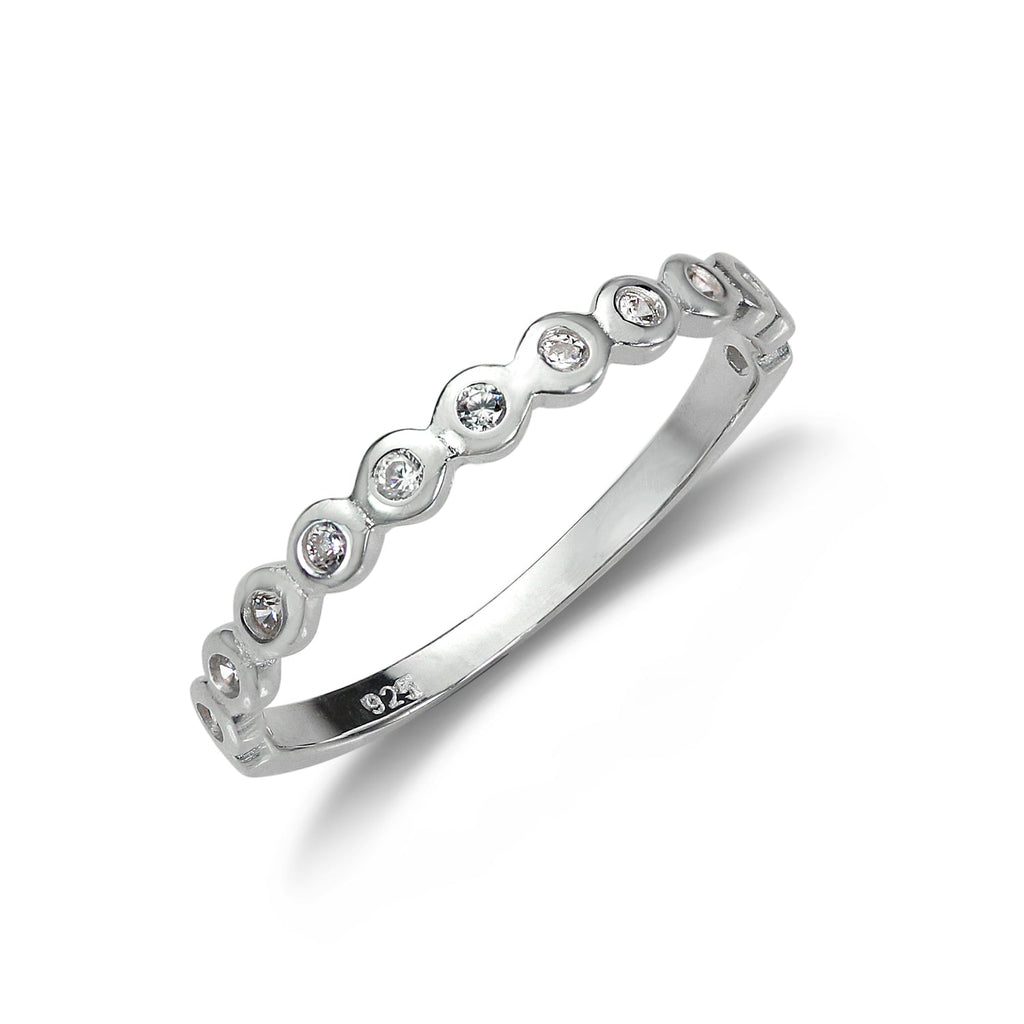 Sterlingsilber Halb-Ewigkeitsring mit Punkten – Größe I – W