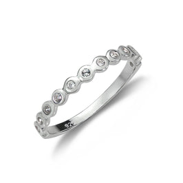 Sterlingsilber Halb-Ewigkeitsring mit Punkten – Größe I – W