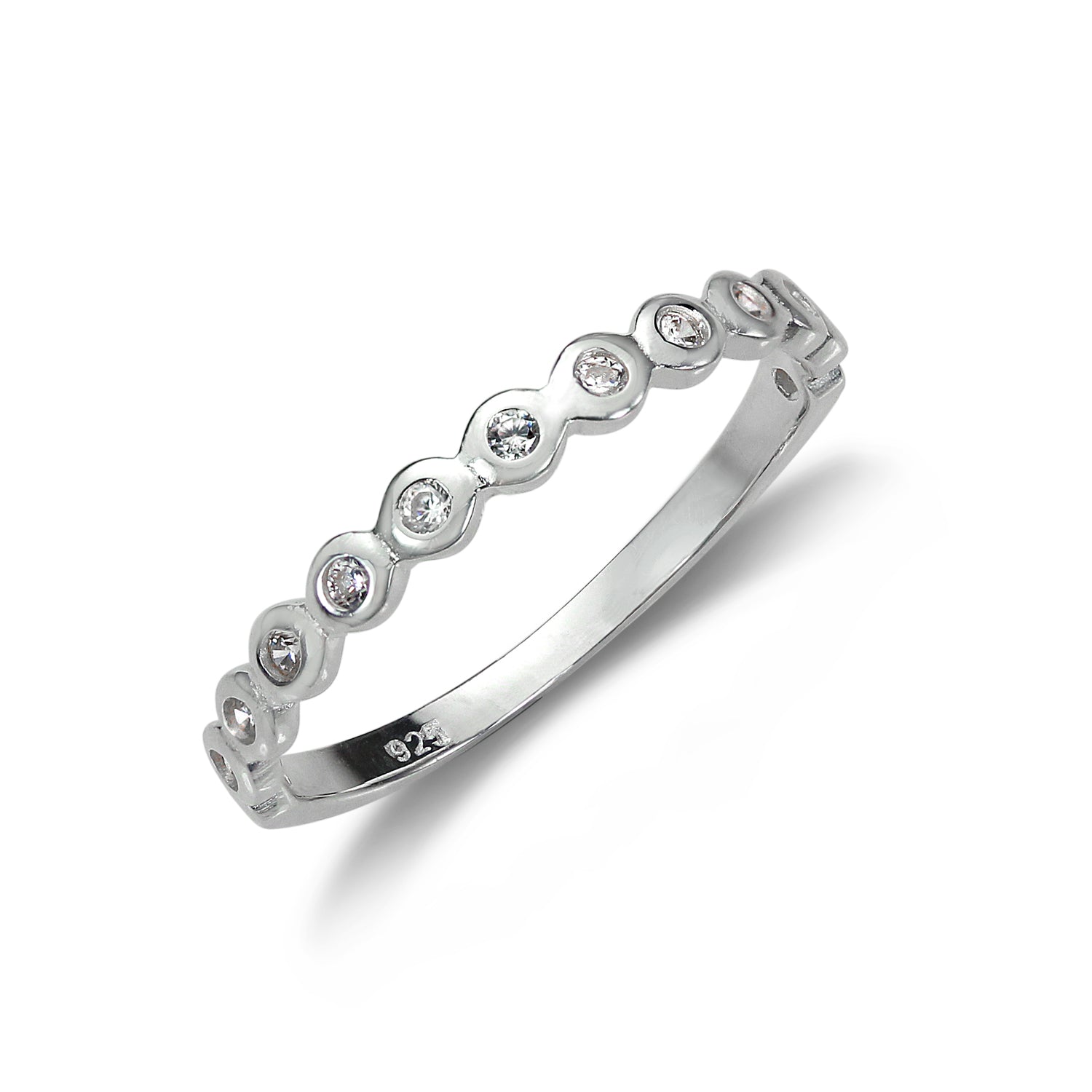 Sterlingsilber Halb-Ewigkeitsring mit Punkten – Größe I – W