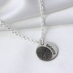 Personalisierter runder Fingerabdruck-Anhänger aus Sterlingsilber