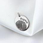 Personalisierter ovaler Anhänger aus Sterlingsilber mit Fingerabdruck