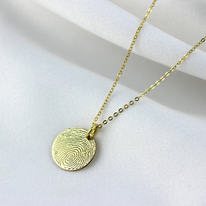 Personalised 9ct Gold Fingerprint Round Charm