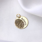 Personalisierter runder Anhänger aus 9 Karat Gold mit Fingerabdruck