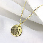 Personalisierter runder Anhänger aus 9 Karat Gold mit Fingerabdruck