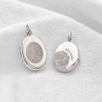 Personalisierte Sterlingsilber Fingerabdruck Medaillon Halskette