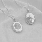 Personalisierte Sterlingsilber Fingerabdruck Medaillon Halskette
