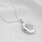 Personalisierte Sterlingsilber Fingerabdruck Medaillon Halskette