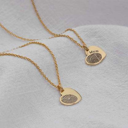 Personalisierter Herzanhänger aus Sterlingsilber mit Fingerabdruck