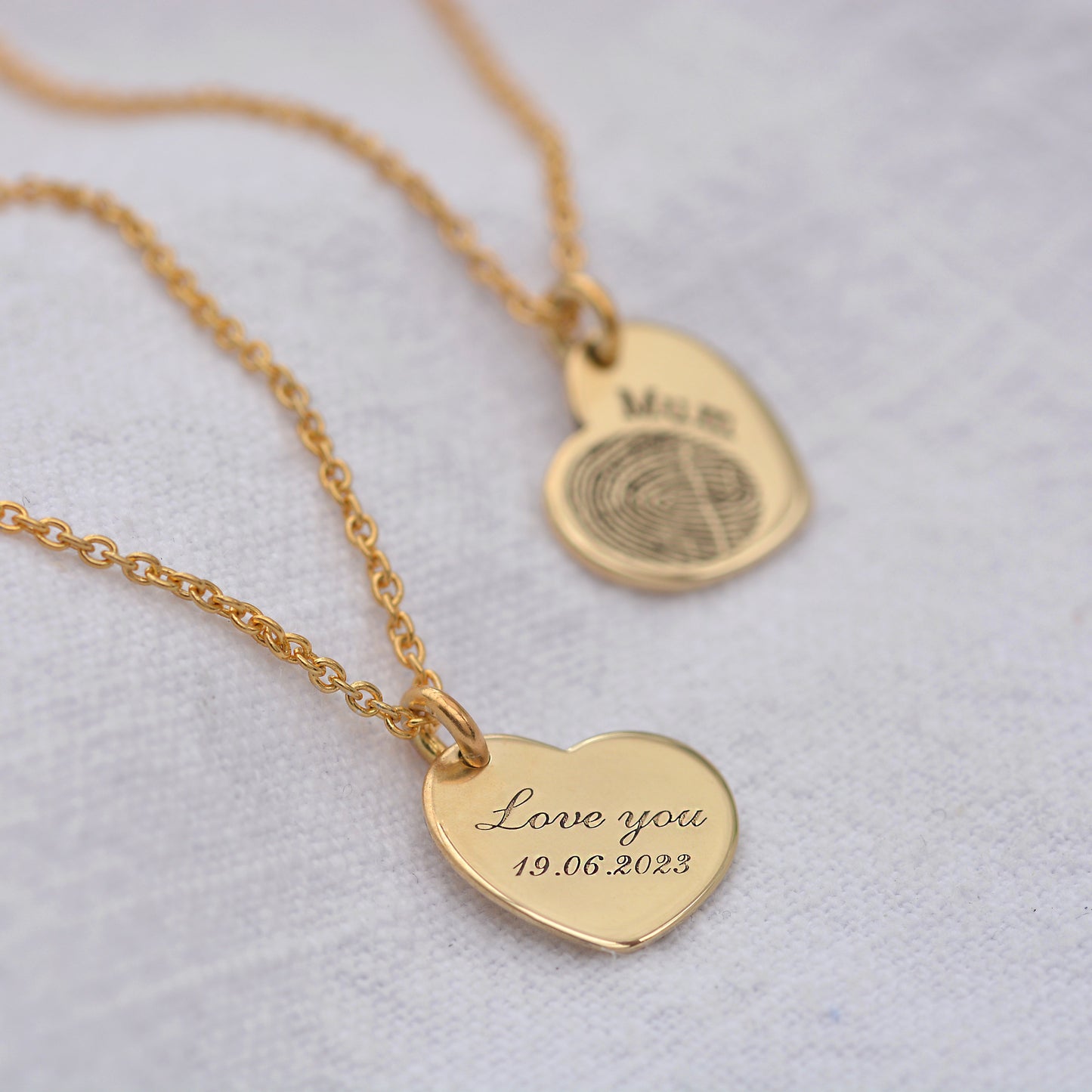 Personalised Sterling Silver Fingerprint Heart Charm