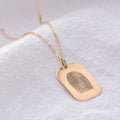 Personalisierte 9-karätige Gold-Hundemarke mit Fingerabdruck