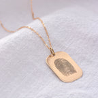 Personalisierte 9-karätige Gold-Hundemarke mit Fingerabdruck