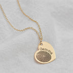 Personalisierter 9-karätiger Gold-Anhänger mit Fingerabdruck und Herz