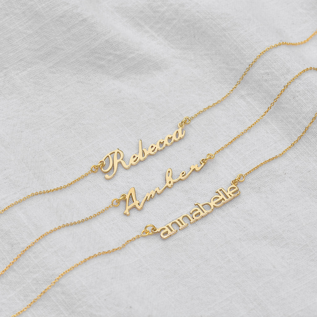 Personalisierte Sterlingsilber Namenshalskette