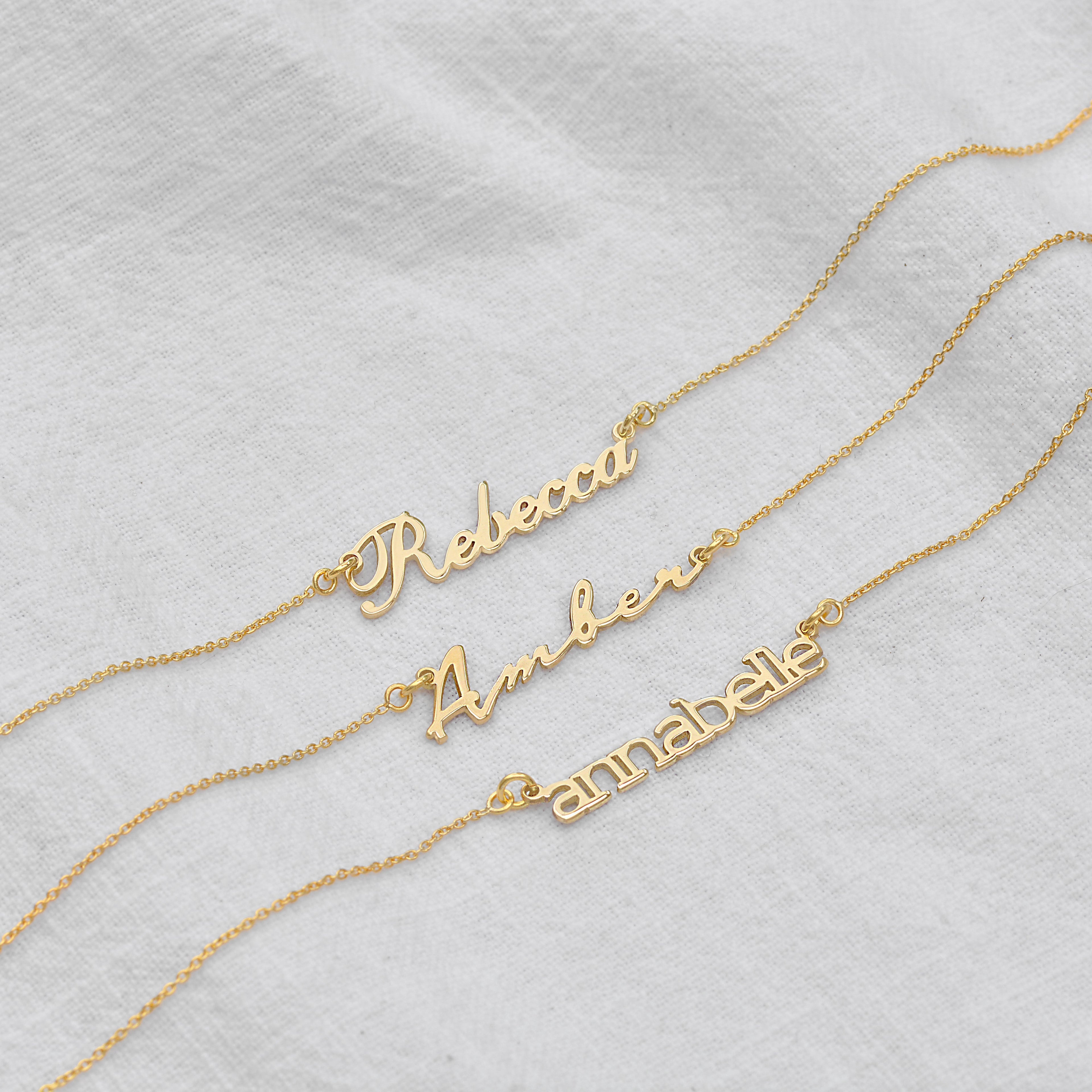 Personalisierte Sterlingsilber Namenshalskette