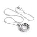 Sterlingsilber Round Floating Charm Medaillon Halskette auf Kette
