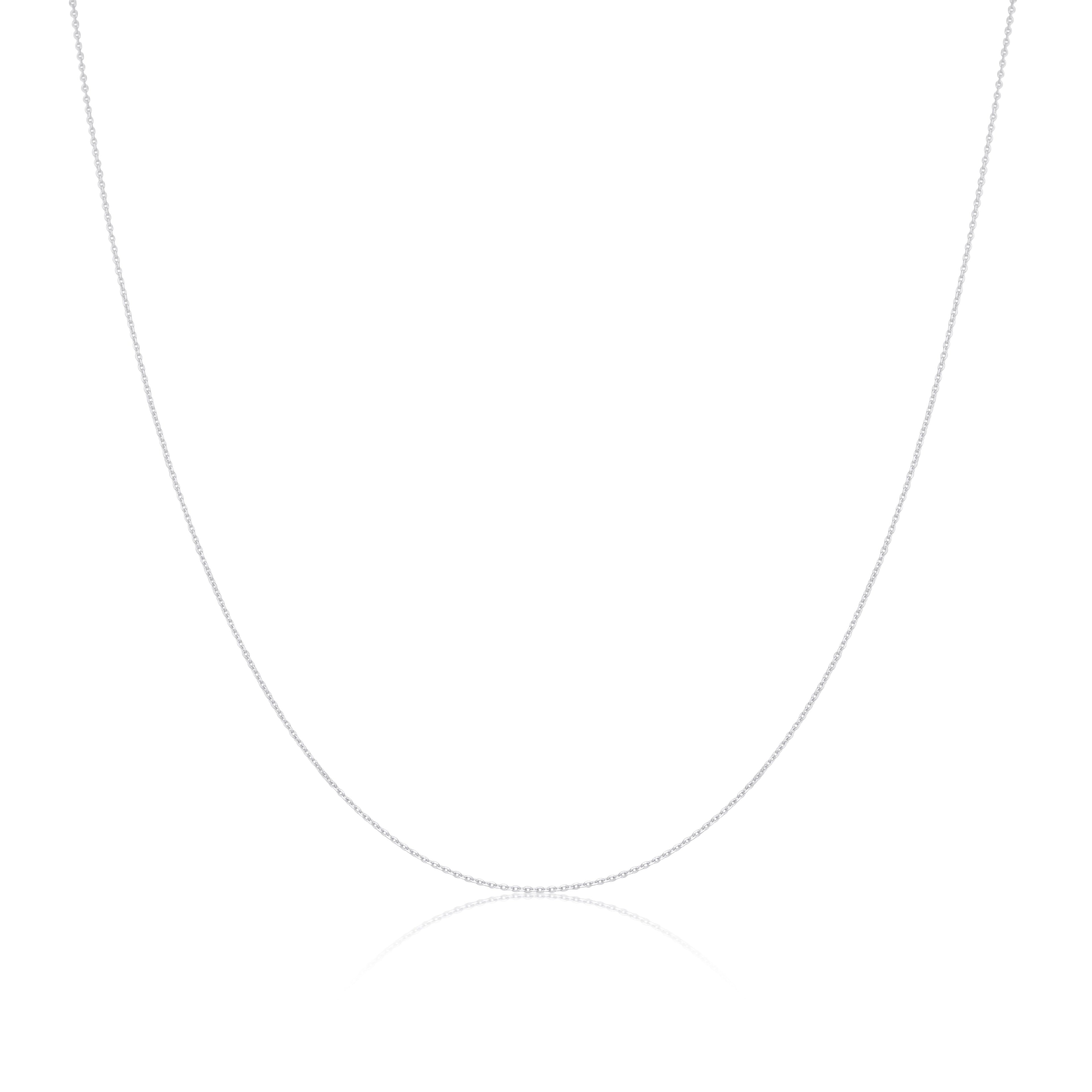 9 Karat Weißgold Fein Belcher Kette 40,5 - 51 cm