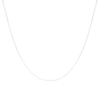 Kordelkette aus 9 Karat Weißgold mit Diamantschliff 16 - 18 Zoll