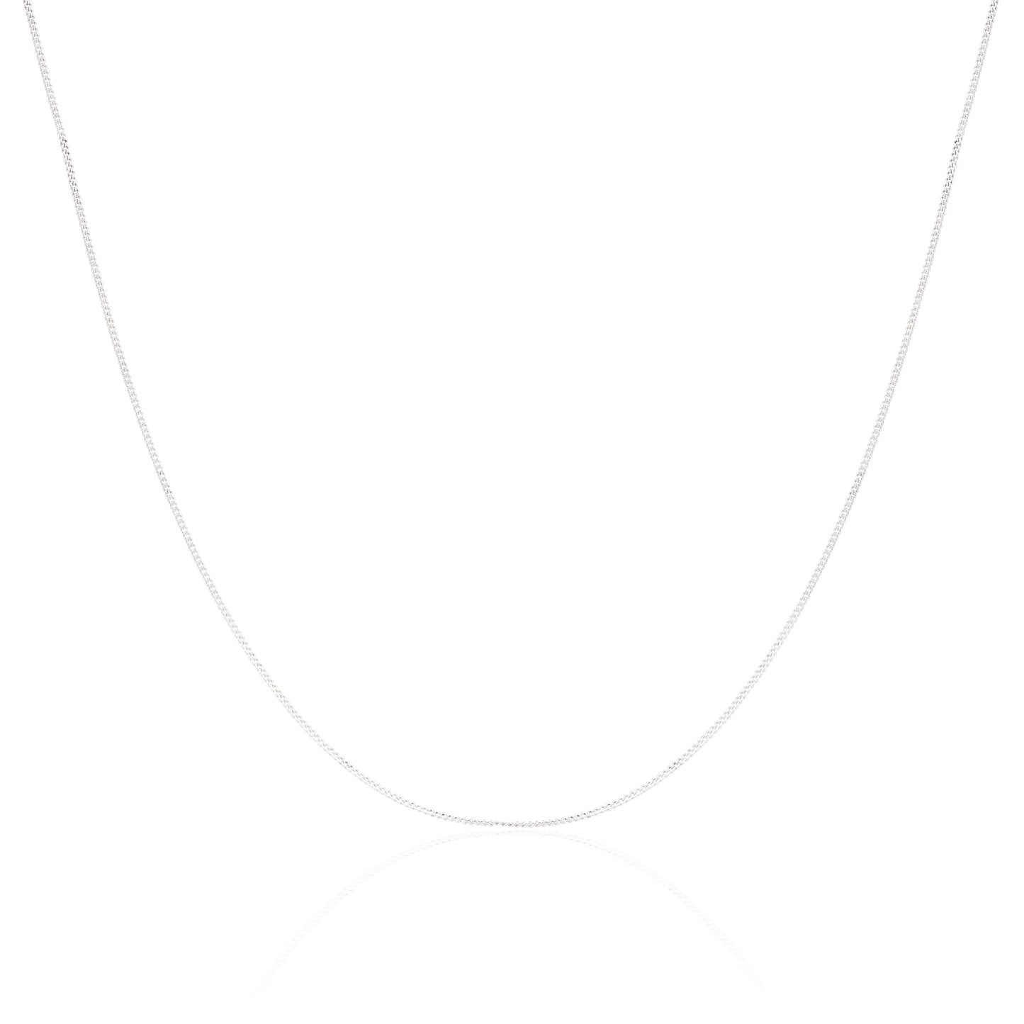 Kordelkette aus 9ct Weißgold mit Diamantschliff 16 - 18 Zoll