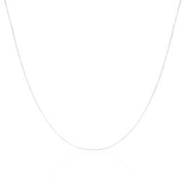 Kordelkette aus 9 Karat Weißgold mit Diamantschliff 16 - 18 Zoll