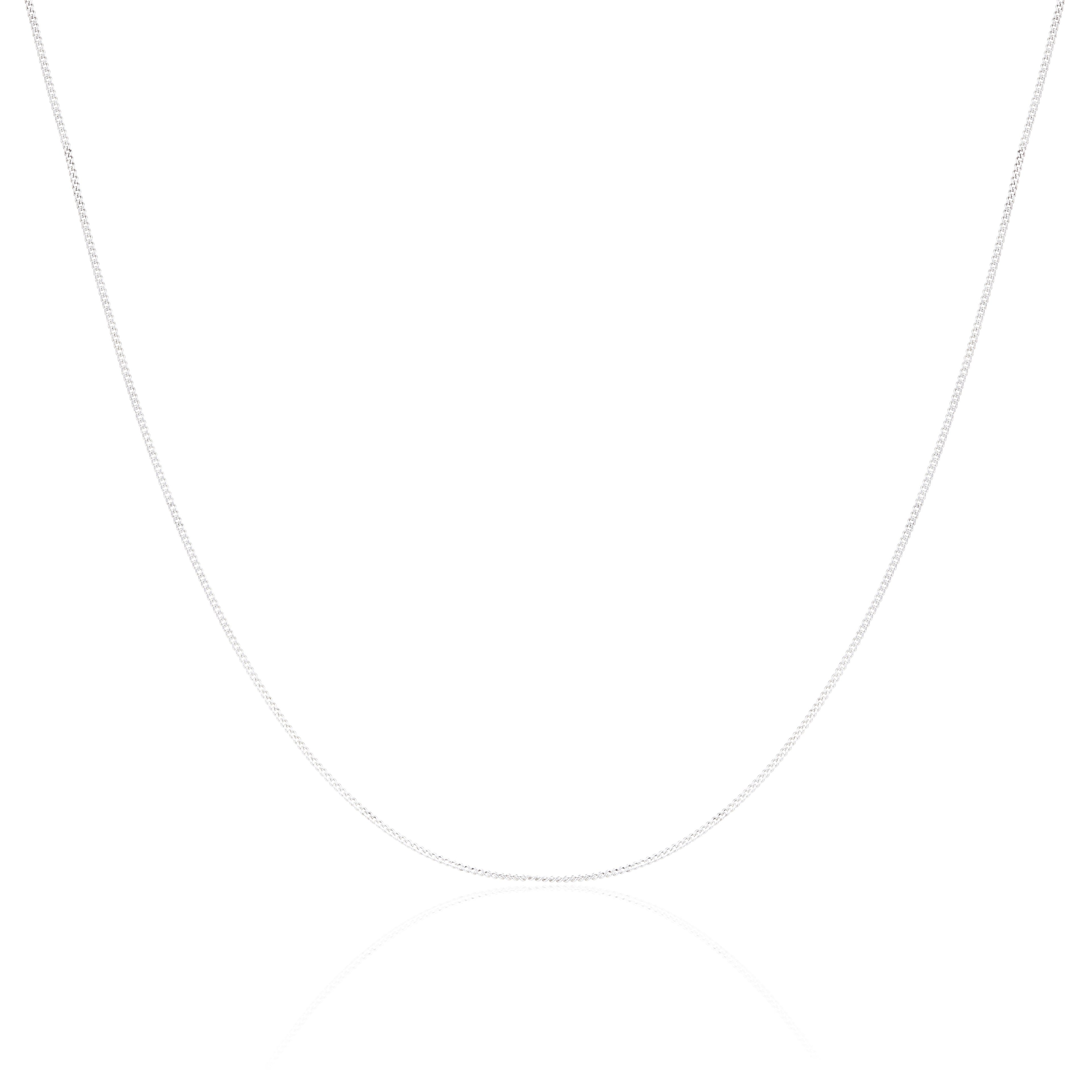 Kordelkette aus 9 Karat Weißgold mit Diamantschliff 16 - 18 Zoll