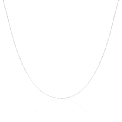 Kordelkette aus 9ct Weißgold mit Diamantschliff 16 - 18 Zoll