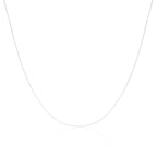 Kordelkette aus 9 Karat Weißgold mit Diamantschliff 16 - 18 Zoll