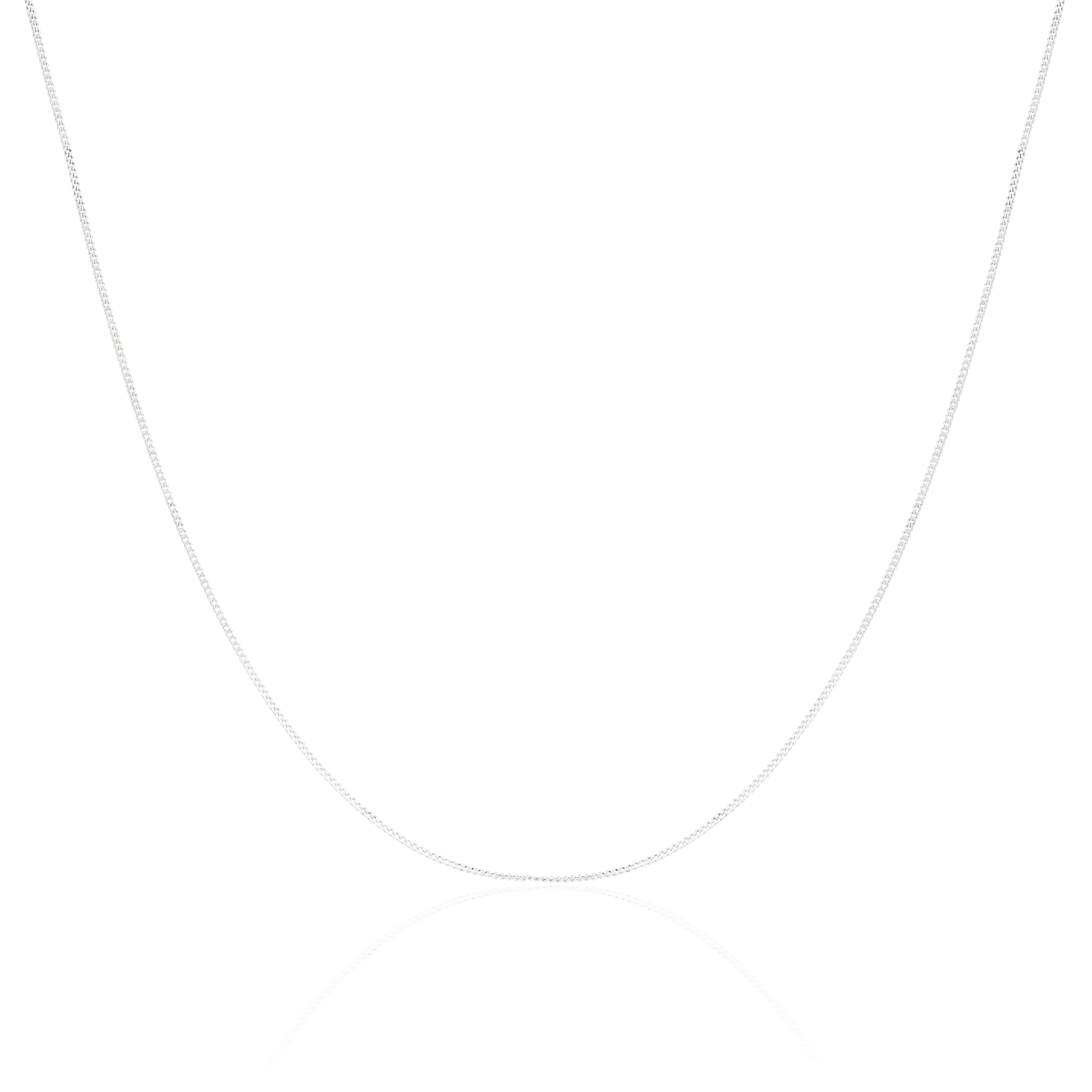 Kordelkette aus 9 Karat Weißgold mit Diamantschliff 16 - 18 Zoll