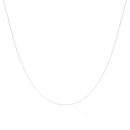 Kordelkette aus 9ct Weißgold mit Diamantschliff 16 - 18 Zoll